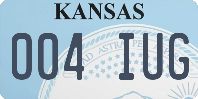 KS license plate 004IUG