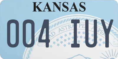 KS license plate 004IUY