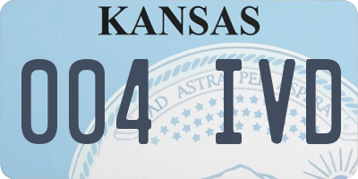 KS license plate 004IVD