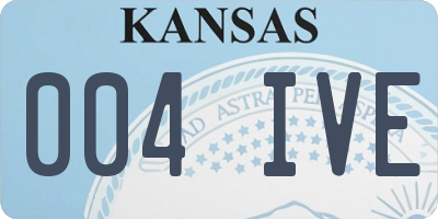 KS license plate 004IVE