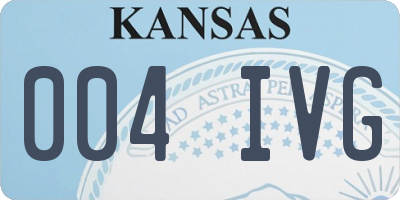 KS license plate 004IVG