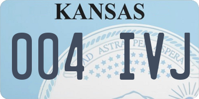 KS license plate 004IVJ