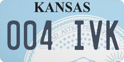 KS license plate 004IVK
