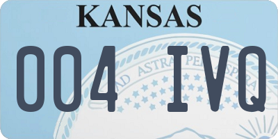 KS license plate 004IVQ