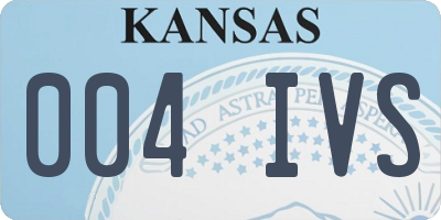KS license plate 004IVS