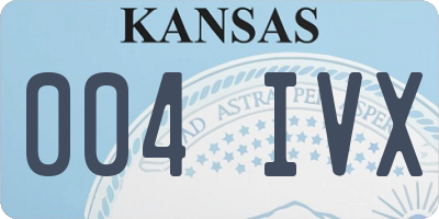 KS license plate 004IVX