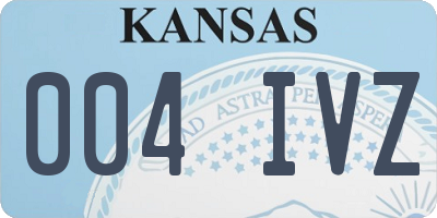 KS license plate 004IVZ