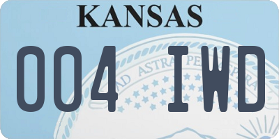 KS license plate 004IWD