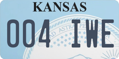 KS license plate 004IWE