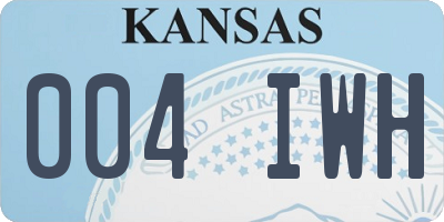 KS license plate 004IWH