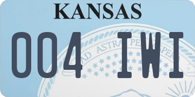 KS license plate 004IWI