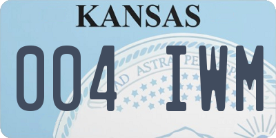 KS license plate 004IWM