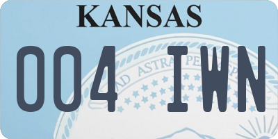 KS license plate 004IWN