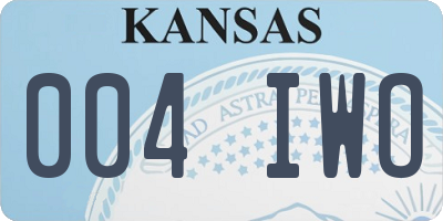 KS license plate 004IWO