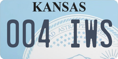 KS license plate 004IWS