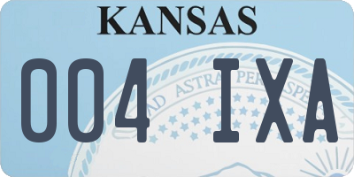 KS license plate 004IXA