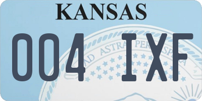 KS license plate 004IXF