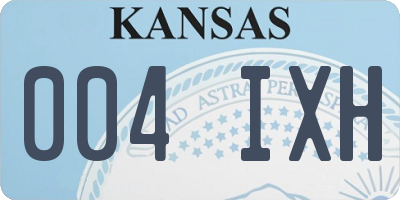 KS license plate 004IXH