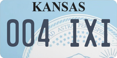 KS license plate 004IXI