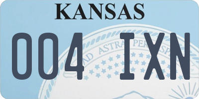 KS license plate 004IXN