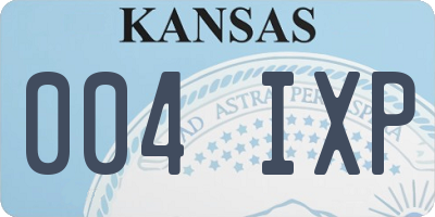 KS license plate 004IXP
