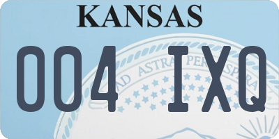 KS license plate 004IXQ
