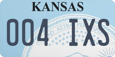 KS license plate 004IXS