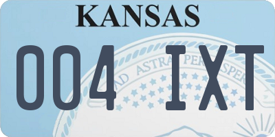 KS license plate 004IXT