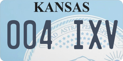 KS license plate 004IXV
