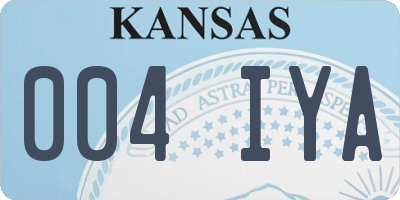KS license plate 004IYA