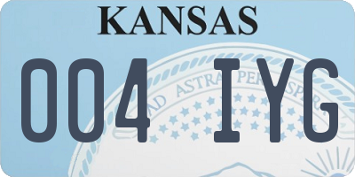 KS license plate 004IYG