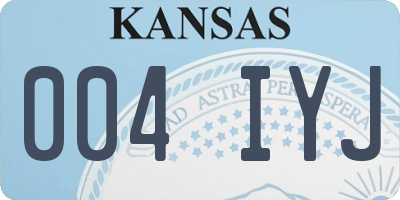 KS license plate 004IYJ