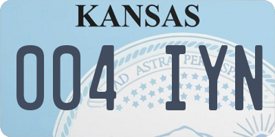 KS license plate 004IYN
