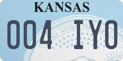 KS license plate 004IYO