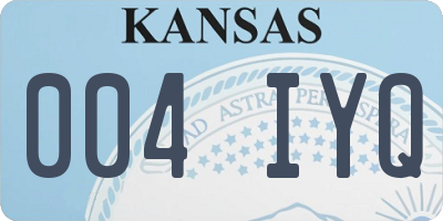 KS license plate 004IYQ
