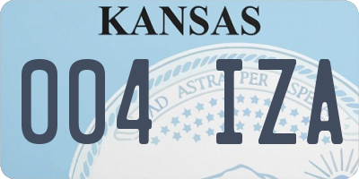 KS license plate 004IZA