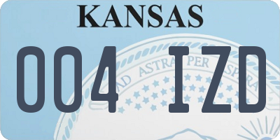 KS license plate 004IZD