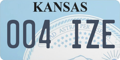 KS license plate 004IZE