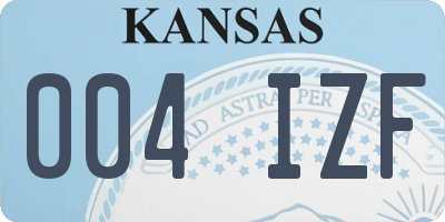 KS license plate 004IZF