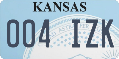 KS license plate 004IZK