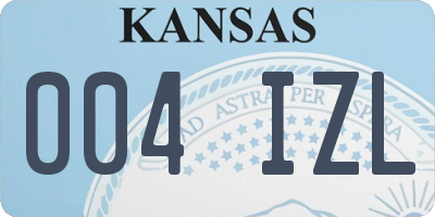 KS license plate 004IZL