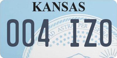 KS license plate 004IZO