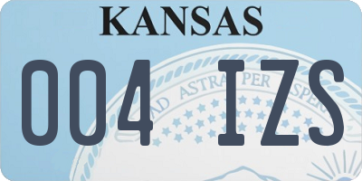 KS license plate 004IZS