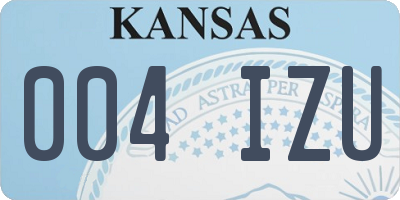 KS license plate 004IZU