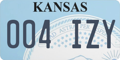KS license plate 004IZY