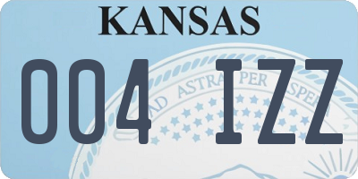 KS license plate 004IZZ