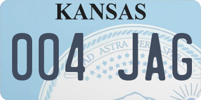 KS license plate 004JAG