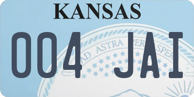 KS license plate 004JAI
