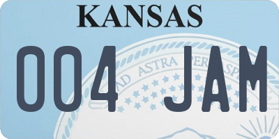 KS license plate 004JAM