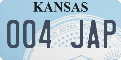 KS license plate 004JAP